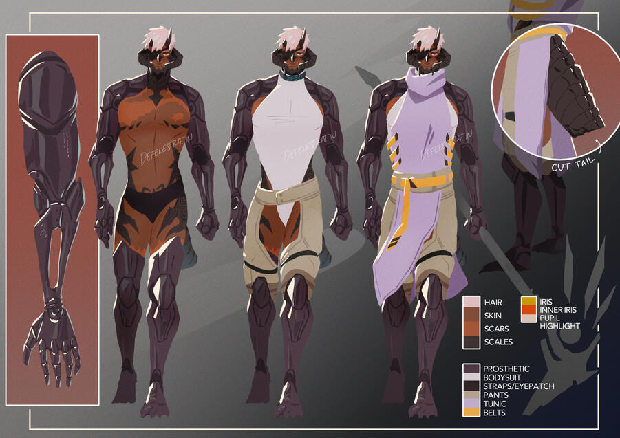 Reference sheet for Touya (OC)